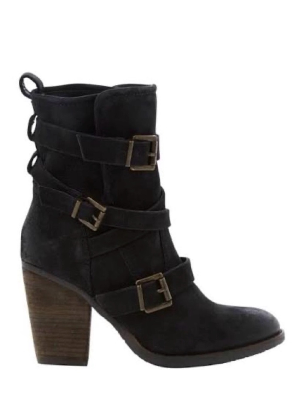 Steve Madden Rutgers Leather Strappy Moto Boot